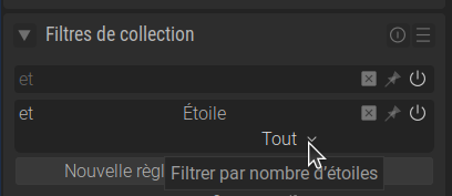 Capture d’écran de la création d'une nouvelle règle de tri étoile tout