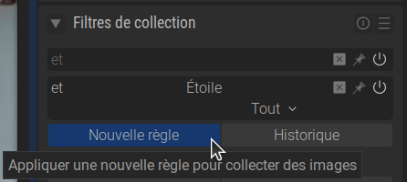 Capture d’écran de la création d'une nouvelle règle de tri