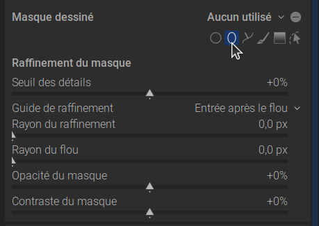 Copie d'écran du module Exposition ouvert + masque aucun utilisé
