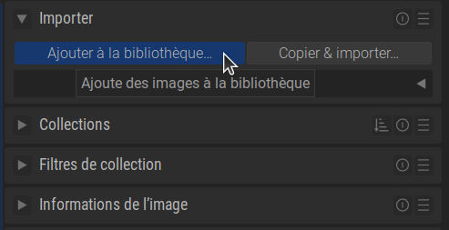 Capture d'écran du module Importer