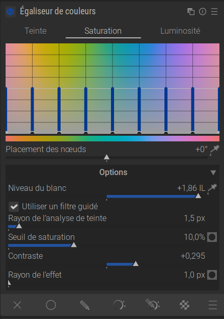 Capture d’écran du module égaliseur de couleurs