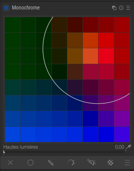 Capture d’écran du module monochrome 1