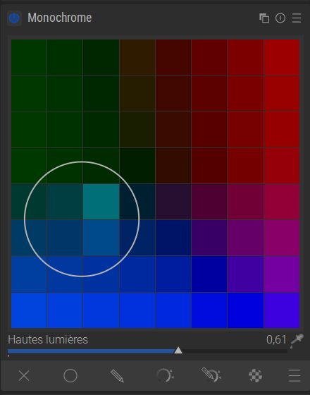 Capture d’écran du module monochrome 2